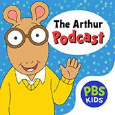 Arthur waving with text 