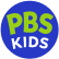 PBS KIDS logo features a blue circle with "PBS" written in large green letters at the top and "KIDS" in smaller white letters below.