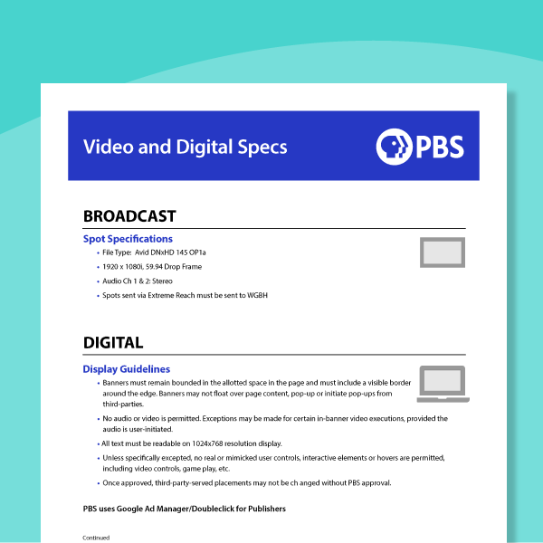 An instructional document from PBS titled "How to Pull PBS Ratings in Nielsen" provides steps for accessing ratings through the NPower tool in the Nielsen National TV Toolbox. It includes two main steps: selecting "PBS" as an originator and running the report by criteria.